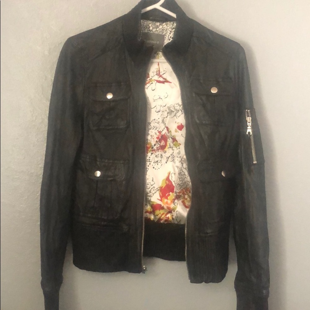 Kenna-T Leather Black Jacket Small